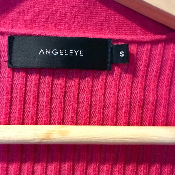 Pink Ribbed Knit Button-Up Bodycon Midi Dress - Picture 3 of 3